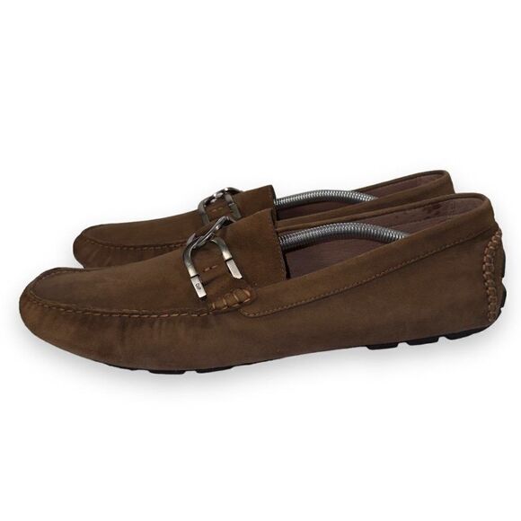 Donald J. Pliner Derrik Suede Slip-on Driving Loafers Brown Men's 13 - Picture 2 of 12